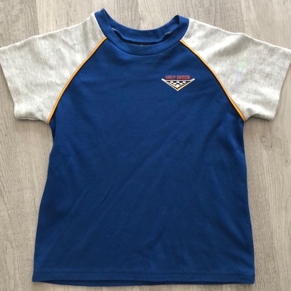 Kids Harley-Davidson t shirt size 6/7 Blue Gray Yellow